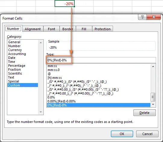 Display percentages in Excel