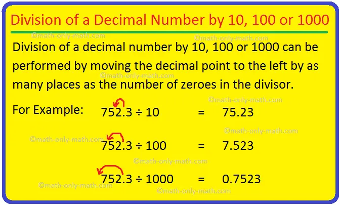 Division of a natural number by a decimal fraction