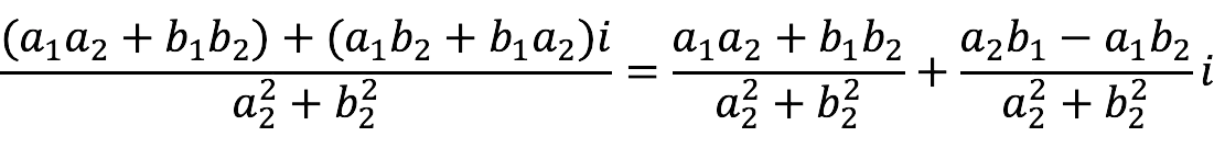 Division of complex numbers