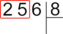 Division of two-digit, three-digit and multi-digit numbers by a column