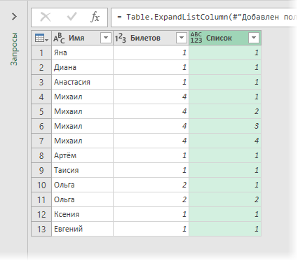 Duplicate row generation