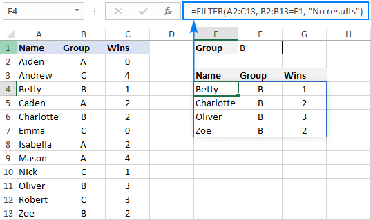 Dynamic array functions: SORT, FILTER and UNIC