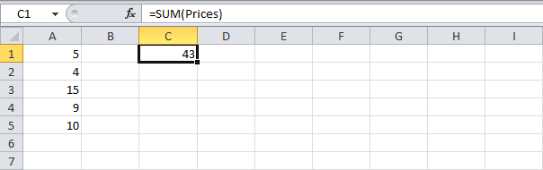 Dynamic Named Range in Excel