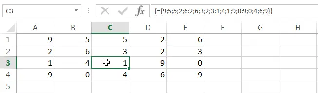 Editing array formulas in Excel