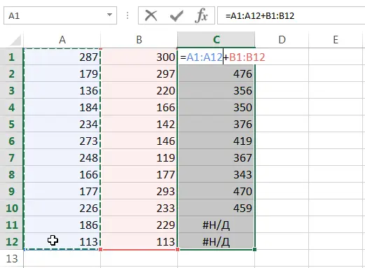 Editing array formulas in Excel