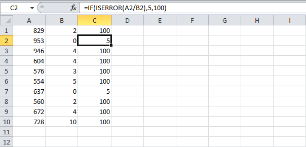 EERROR function in Excel