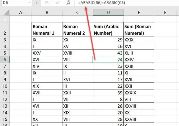 Zenbaki erromatarrak Excel-en sartu eta itsatsi