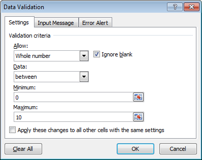 Excel Data Verification