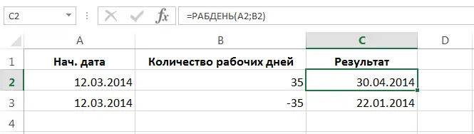 Excel functions for calculating dates and times