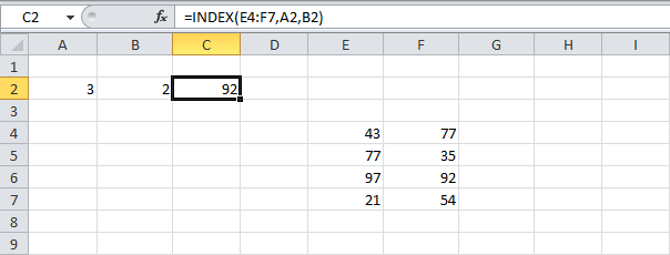 Excel functions for working with links and arrays