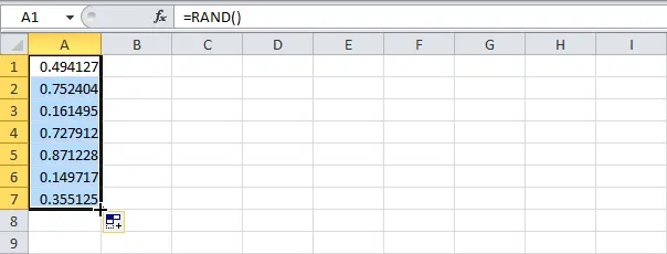 Excel random numbers