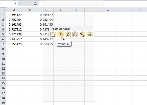 Excel random numbers