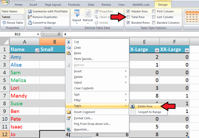 Excel: table or range - which one to choose?