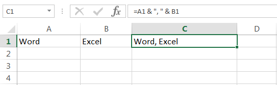 Excel terms: Concatenation operator