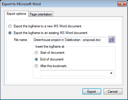 Export documents to Microsoft Word