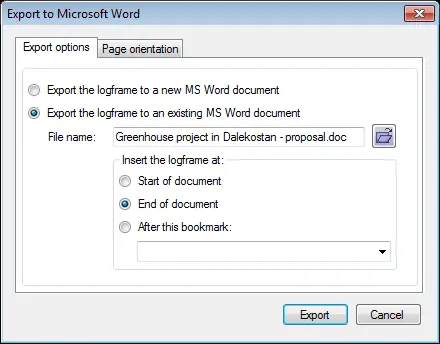 Export documents to Microsoft Word