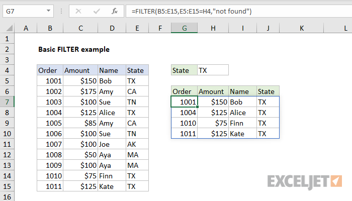 Excel의 필터 – 기본 사항