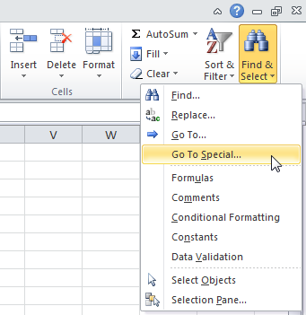 Find and Select in Excel