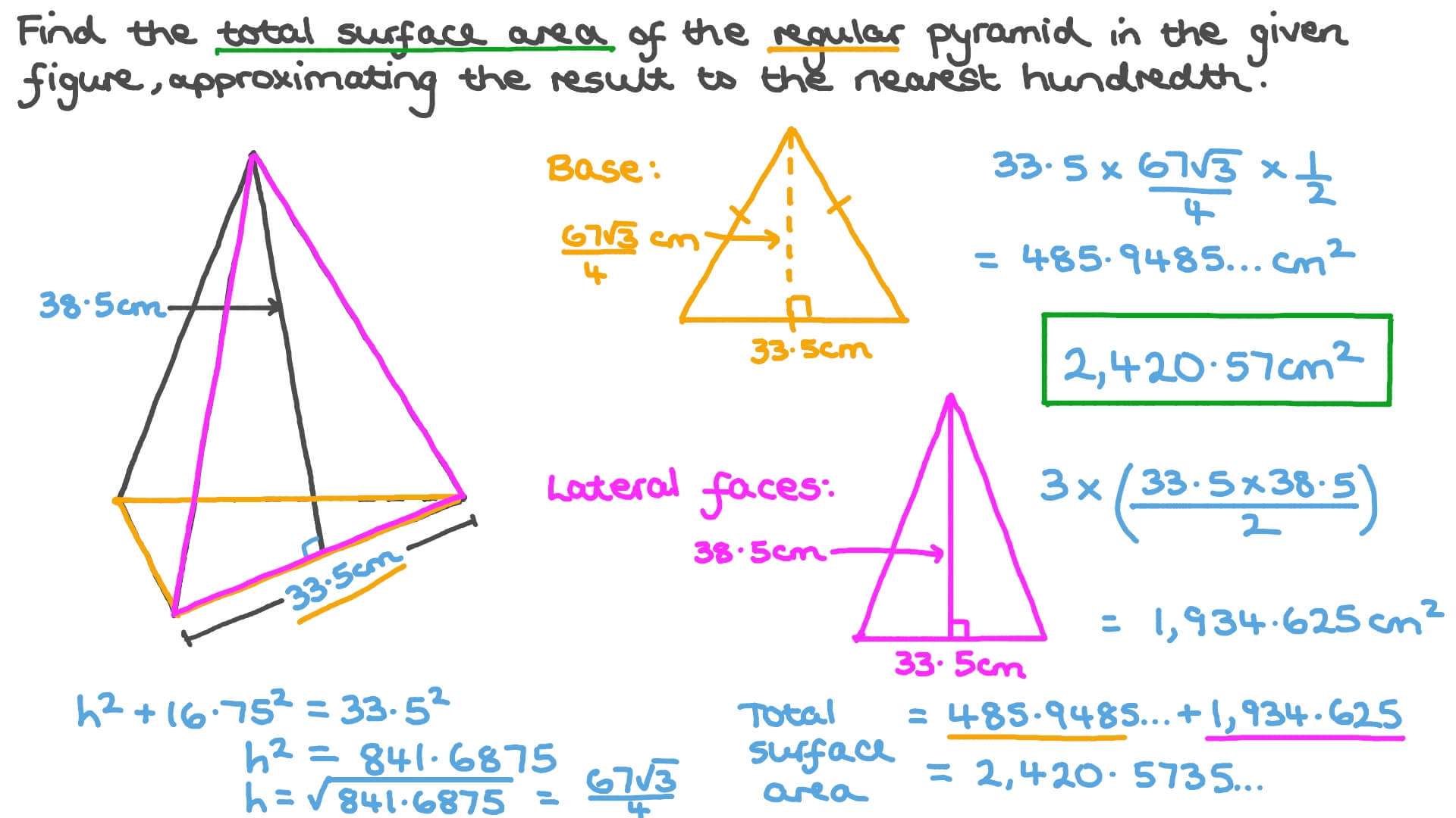 De Oppervlakte Van Een Reguliere Piramide Vinden Formules Healthy   Finding The Area Of A Regular Pyramid Formulas 