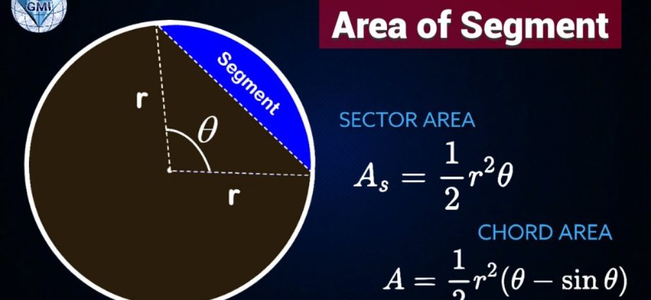 Finding the area of ​​a segment of a circle