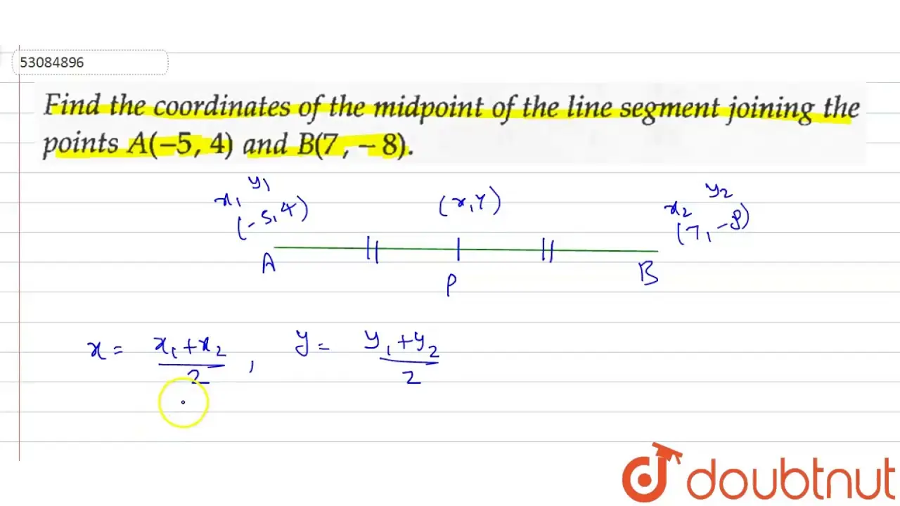 Finding the coordinates of the middle of a segment