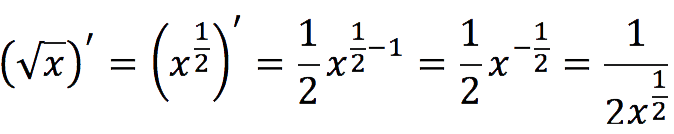 Finding the derivative of a power function