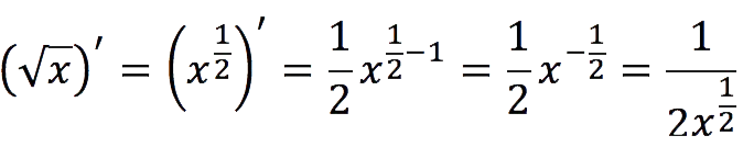 Finding the derivative of a power function