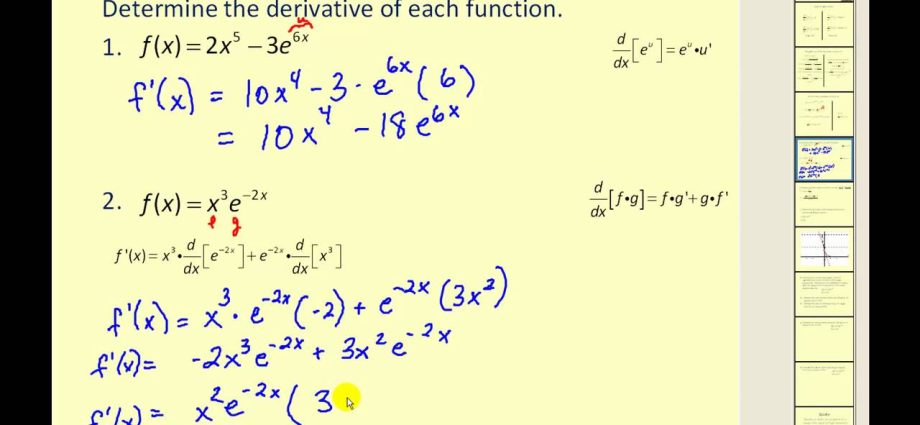 Finding the derivative of a power function