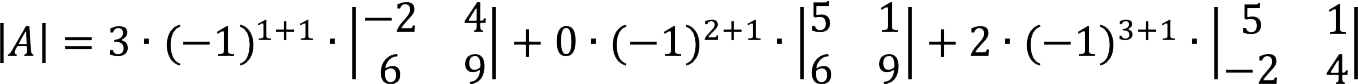 Finding the determinant (determinant) of a matrix