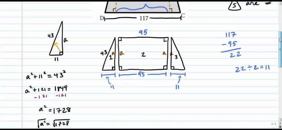 Finding the height of an isosceles (isosceles) trapezoid