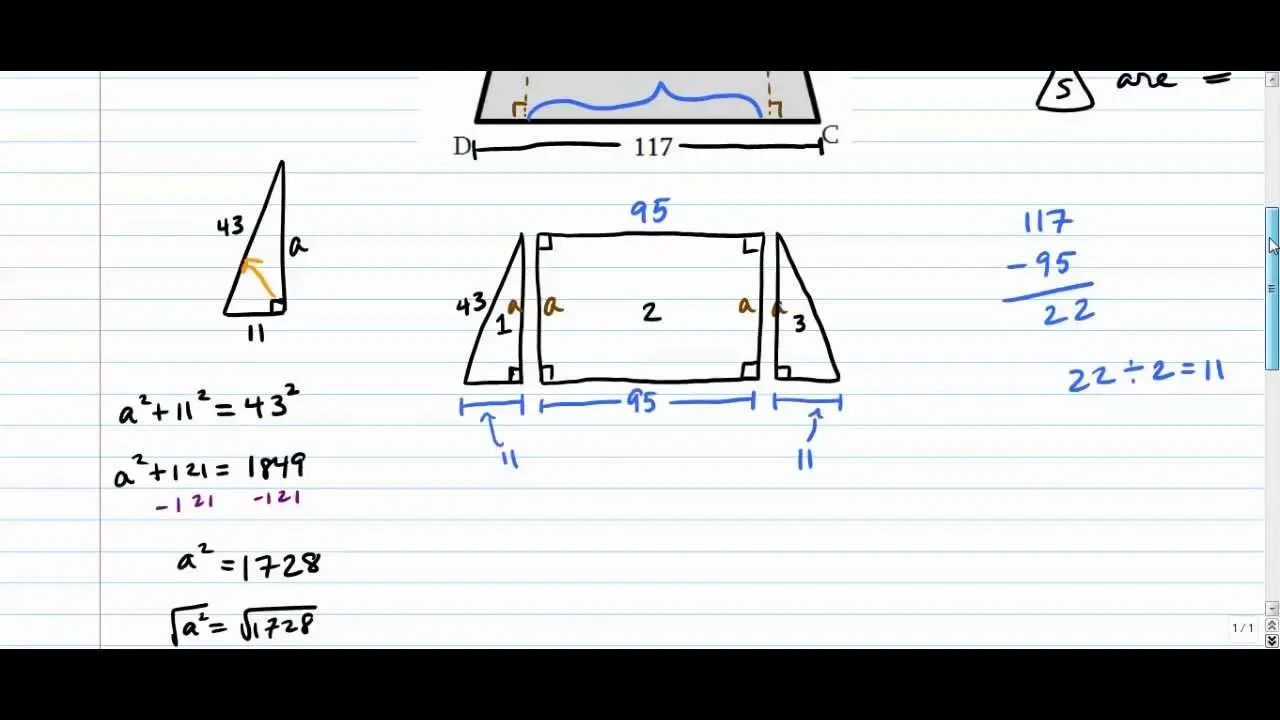 Finding the height of an isosceles (isosceles) trapezoid