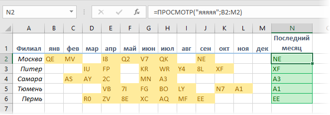 Finding the last non-blank cell in a row or column with the LOOKUP function