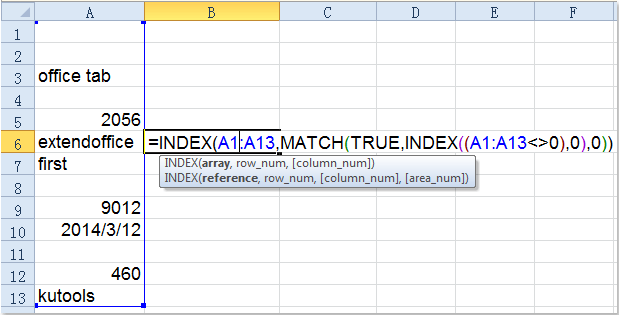 Finding the last non-blank cell in a row or column with the LOOKUP function