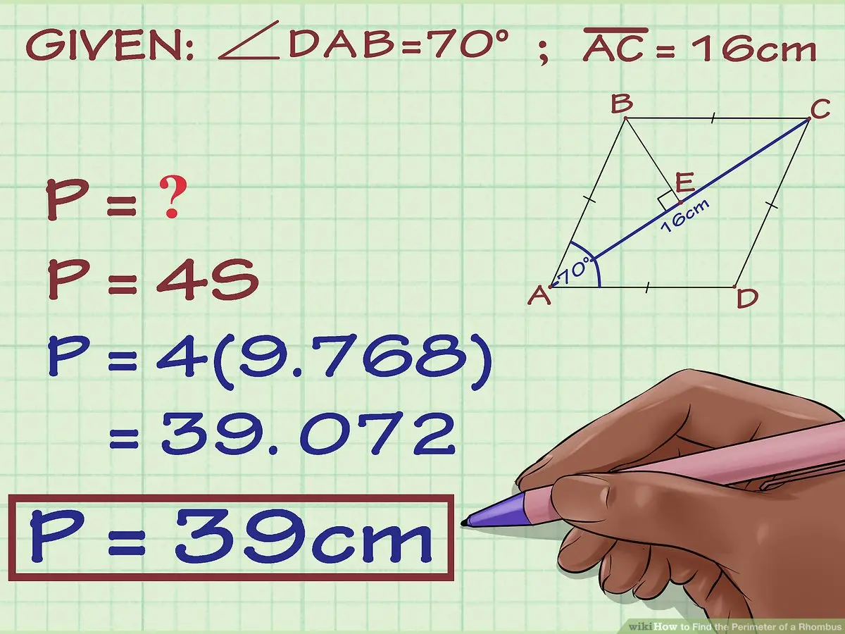 Finding the perimeter of a rhombus: formula and tasks