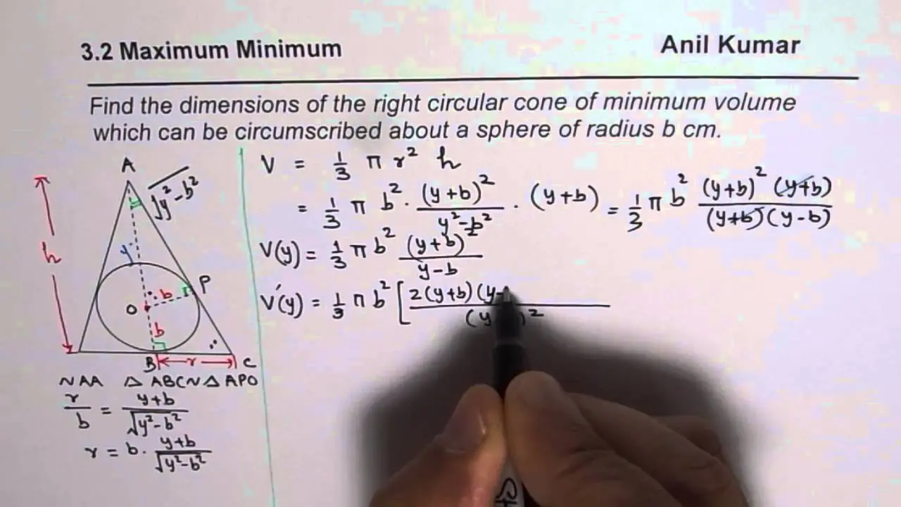 Finding the radius/area/volume of a sphere (ball) circumscribed about a cone