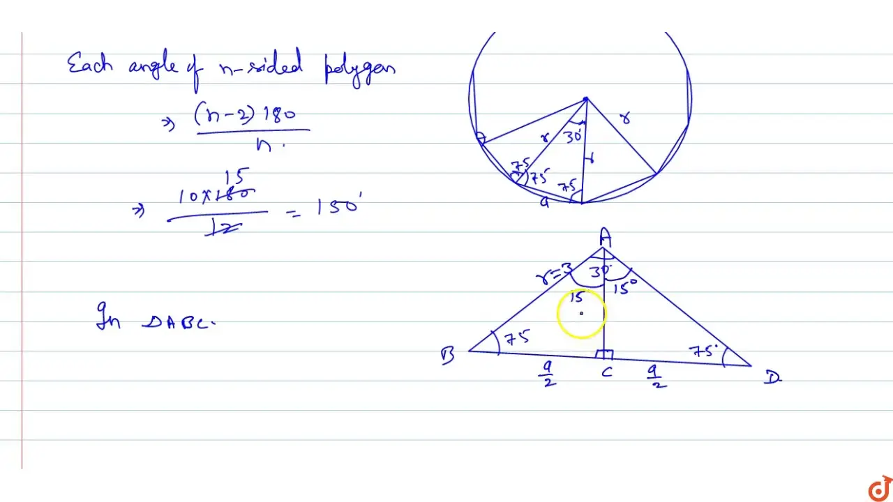 Finding the radius of a circle inscribed in a regular polygon