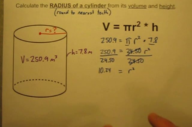 Finding the radius of a cylinder: formula and examples