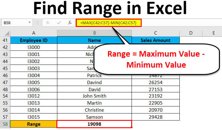 Finding the right data in a range