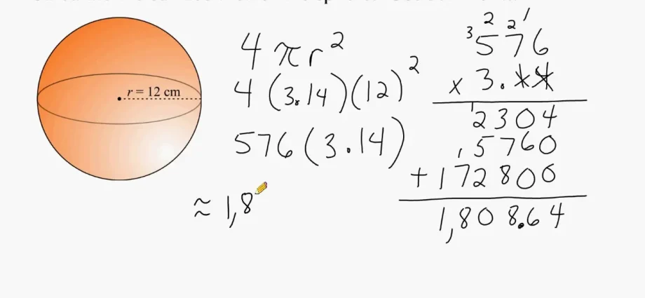 Finding the surface area of ​​a ball (sphere): formula and tasks