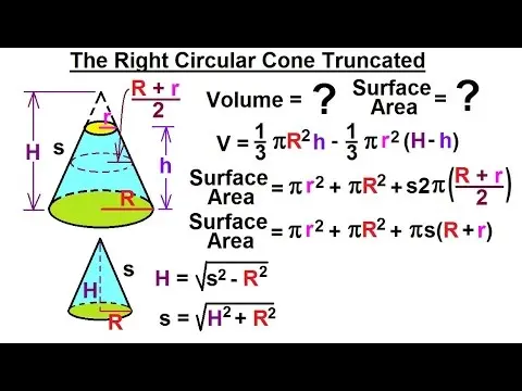 Finding the surface area of ​​a truncated cone: formulas