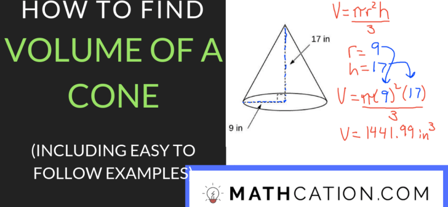 Finding the volume of a cone: formula and tasks