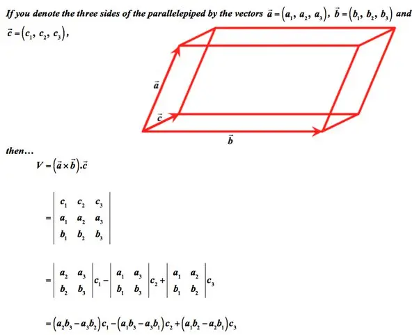 Finding the volume of a parallelepiped: formula and tasks