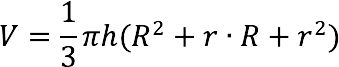 Finding the volume of a truncated cone