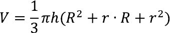 Finding the volume of a truncated cone