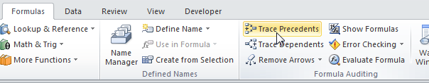 Formula dependencies in Excel