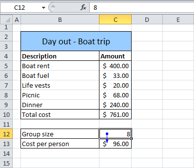 Formula dependencies in Excel