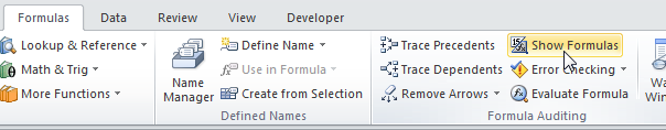 Formula dependencies in Excel