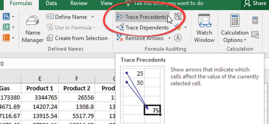 Formula dependencies in Excel