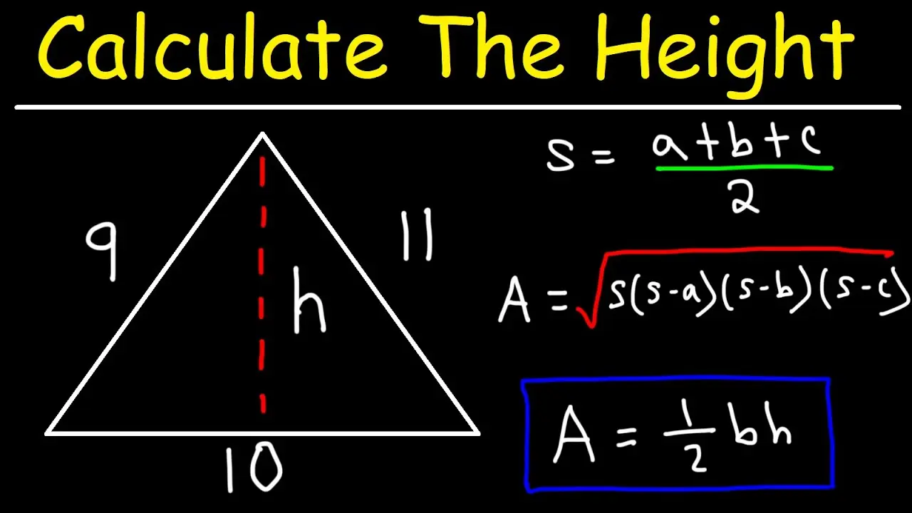 Formulas for finding the height of a triangle