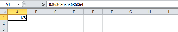 Fractions in Excel